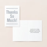 [ Thumbnail: Custom, Plain "Thanks So Much!" Card ]