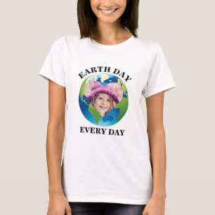 Custom planet heart photo Earth day every day T-Shirt