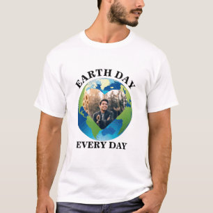 Custom planet heart photo Earth day every day T-Shirt