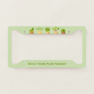 Custom Plant Nursery Cute Botanist Plants License Plate Frame