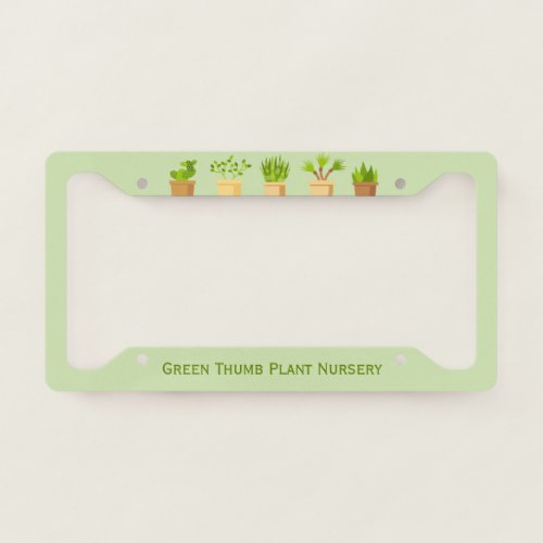 Custom Plant Nursery Cute Botanist Plants License Plate Frame