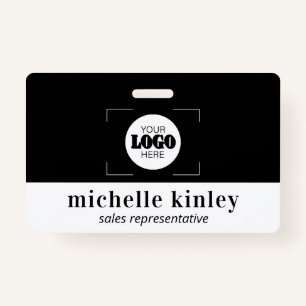 Custom plastic name badge logo QR code ID badge