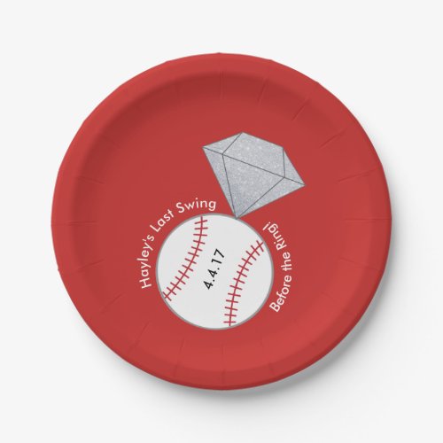 Custom Plates for Bachelorette_ Baseball Theme