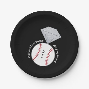 Custom Plates For Bachelorette- Baseball Theme by AestheticJourneys at Zazzle