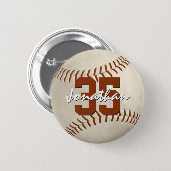 custom player name jersey number baseball softball button