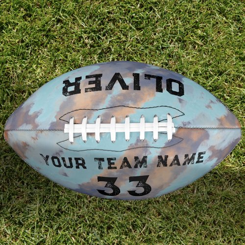 Custom Player Name  Number Team Watercolor Football