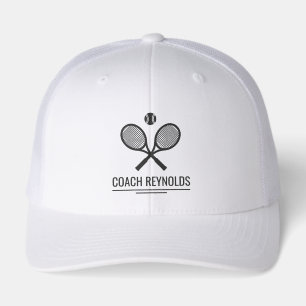 Custom Player Name White Branded Tennis Hat