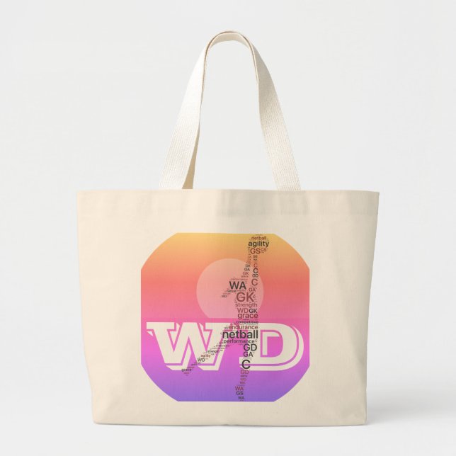 Custom Player Positions Netball Large Tote Bag (Front)