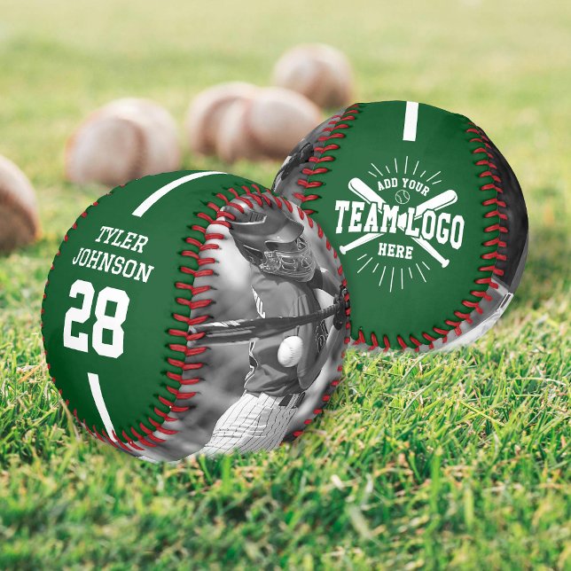 Custom Player Team Logo 2 Photo Green Baseball (Creator Uploaded)