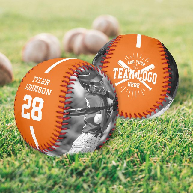 Custom Player Team Logo 2 Photo Orange Baseball (Creator Uploaded)