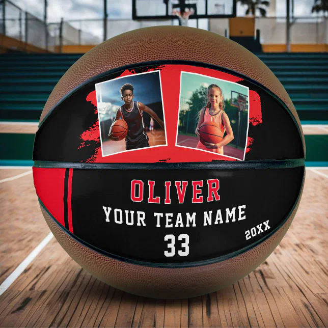 Custom Player's Name Number Team 2 Photo Basketball | Zazzle