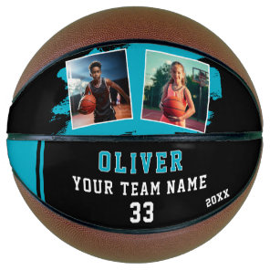 Custom Player's Name Number Team 2 Photo Basketball