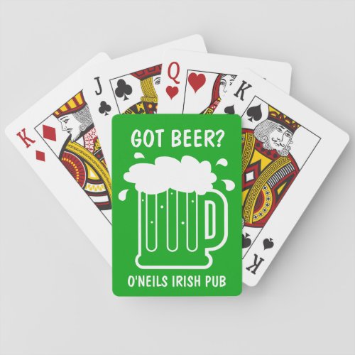 Custom playing cards with funny beer logo