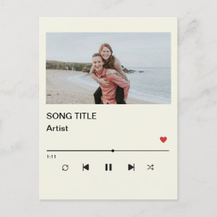 Custom Playlist Photo and Song QR Code PostCard