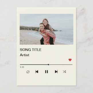 Custom Playlist Photo and Song QR Code PostCard