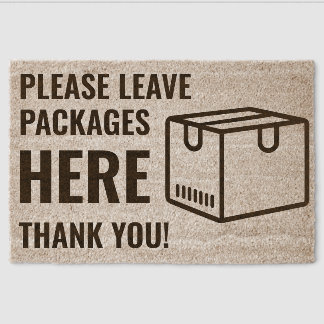 Custom Please Leave Packages Here Sign Fiber Doormat