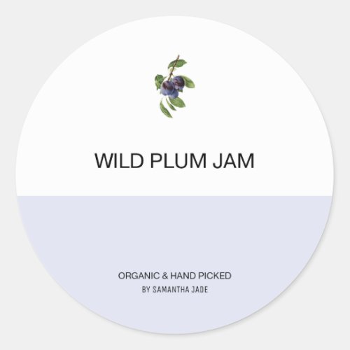 Custom Plum Jam  Preserve Jar Labels for Pantry