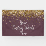 Custom Plum Purple Gold Birthday Party Photo Booth Banner