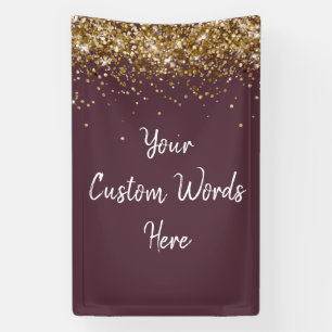 Custom Plum Purple Gold Birthday Party Photo Prop Banner