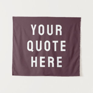 Custom Plum Purple Personalized Your Quote Wall Tapestry