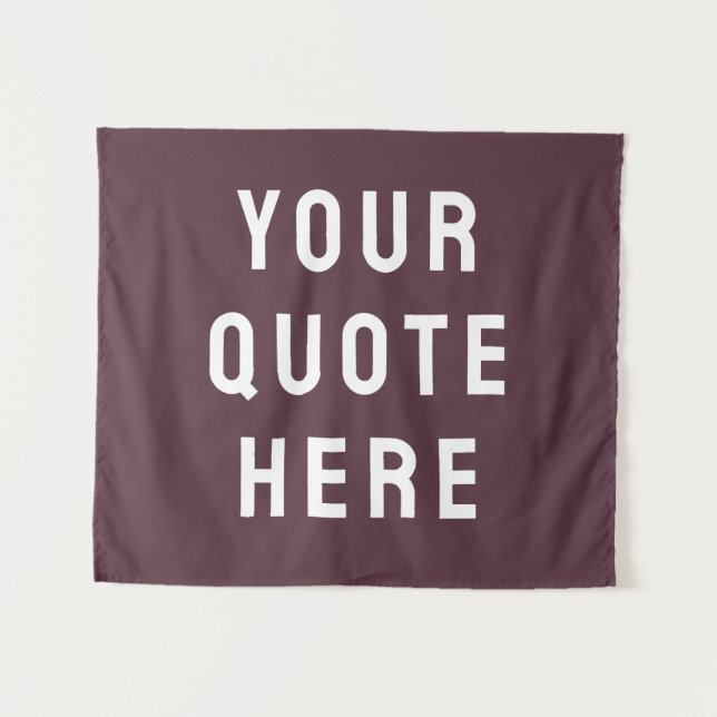 Custom Plum Purple Personalized Your Quote Wall Tapestry (Front (Horizontal))