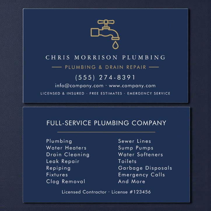 Custom Plumber Business Card