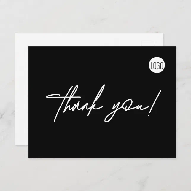 Custom Plumber Business Logo Simple thank you Postcard | Zazzle