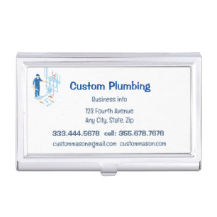 Custom Plumbing Contractors Business Card Case