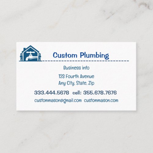 Custom Plumbing Heating Contractors  Business Card