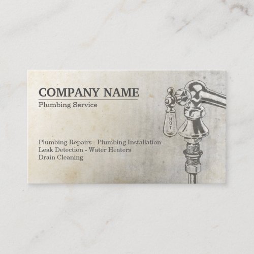 Custom Plumbing Service Business Card