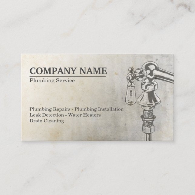 Custom Plumbing Service Business Card (Front)
