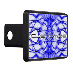 Custom Plumes of Blue Smoke on white Hitch Cover