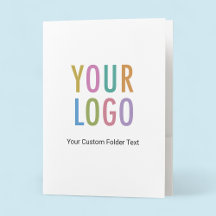 Custom Pocket Folders Logo Business Card Slot 9x12