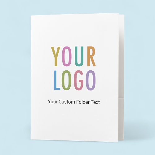 Custom Pocket Folders Logo Business Card Slot 9x12