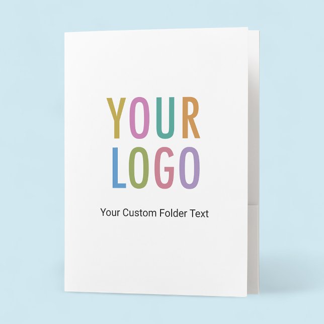 Custom Pocket Folders Logo Business Card Slot 9x12 (MISOOK White Folder with Logo and Business Card Slot)