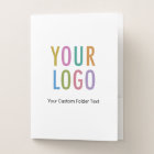 Custom Pocket Folders Logo Business Card Slot 9x12