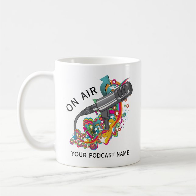 Custom Podcast Microphone  Coffee Mug (Left)