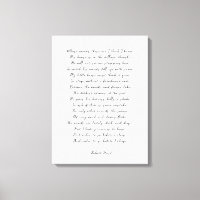 Custom Poem Print on Canvas