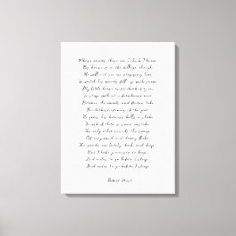 Custom Poem Print on Canvas