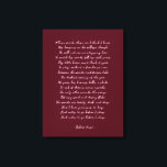 Custom Poem Print on Canvas<br><div class="desc">Add your favorite poem or verse to this high quality gallery wrap canvas. Customize the text,  font and size to make a memorable gift for yourself or loved one to admire and be inspired for years to come.</div>