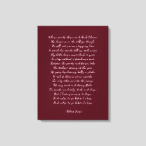 Custom Poem Print on Canvas