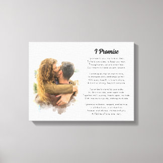 Custom Poem Print, Wedding Song Lyrics with Photo Canvas Print