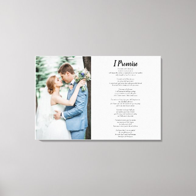 Custom Poem Quote with Photo Canvas Print (Front)