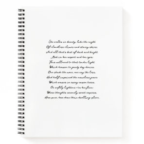 Custom Poem, Song Lyrics, Quote  Notebook