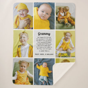 Custom Poem to Grandma Nana from Grandkids Photo Sherpa Blanket