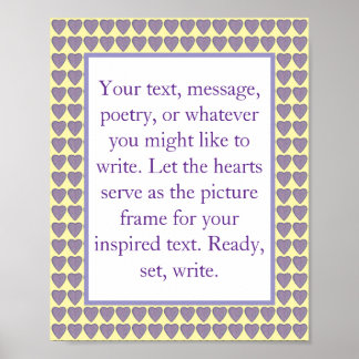 Custom pointillism heart frame posters