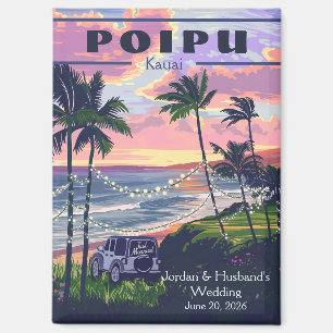 Custom Poipu Kauai Wedding 3 Magnet