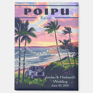 Custom Poipu Kauai Wedding 3 Magnet