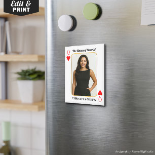 Custom Poker Card with Photo, Queen of Hearts  Magnet