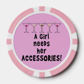 CUSTOM POKER CHIPS, A GIRL NEEDS HER ACCESSORIES CHIPS
